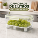 [LEVE 8 PAGUE 4] Potes Herméticos com Tampa com Vedação a Vácuo e Alças Laterais + 8 Copos de Vidro Fumê